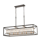 Starlight 6-Light Linear Chandelier in Charcoal with Clear Crystal - Elk Lighting 11186/6