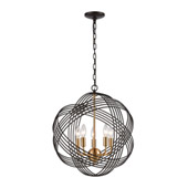Concentric 5-Light Chandelier in Oil Rubbed Bronze with Clear Crystal Beads - Elk Lighting 11193/5