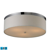 Flushmounts 3 Light Led Flushmount In Polished Chrome And Frosted White Glass - Elk Lighting 11445/3-LED