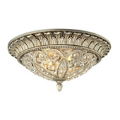 Crystal Andalusia 2 Light Flush Mount In Aged Silver - Elk Lighting 11693/2