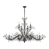 Crystal Crystal Branches 12 Light Chandelier In Burnt Bronze - Elk Lighting 11777/8+4