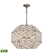 Crystal Constructs 8 Light Led Chandelier In Weathered Zinc - Elk Lighting 11837/8-LED