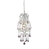 Opulence 1-Light Mini Pendant in Antique White with Rose Crystals - Elk Lighting 12003/1RS