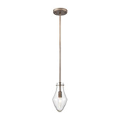Culmination 1-Light Mini Pendant in Weathered Zinc with Clear Glass - Elk Lighting 12295/1