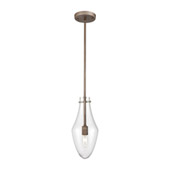 Culmination 1-Light Mini Pendant in Weathered Zinc with Clear Glass - Elk Lighting 12296/1