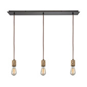 Camley 3 Light Pendant In Polished Gold And Oil Rubbed Bronze - Elk Lighting 14391/3LP