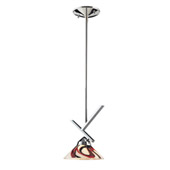 Refraction 1-Light Mini Pendant in Polished Chrome with Caramel, Red, and White Glass - Elk Lighting 1474/1CRW