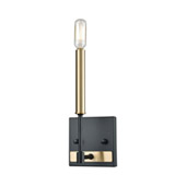 Livingston 1-Light Vanity Lamp in Matte Black and Satin Brass - Elk Lighting 15273/1