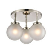 Boudreaux 3-Light Semi Flush Mount in Polished Nickel with Frosted - Elk Lighting 15362/3