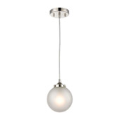 Boudreaux 1-Light Mini Pendant in Polished Nickel with Frosted - Elk Lighting 15363/1