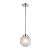 Boudreaux 1-Light Mini Pendant in Polished Nickel with Frosted - Elk Lighting 15364/1