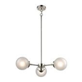 Boudreaux 3-Light Chandelier in Polished Nickel with Frosted - Elk Lighting 15366/3