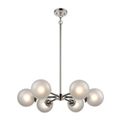 Boudreaux 6-Light Chandelier in Polished Nickel with Frosted - Elk Lighting 15367/6