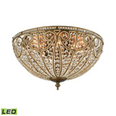 Crystal Elizabethan 8 Light Led Flush In Dark Bronze - Elk Lighting 15963/8-LED