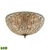 Crystal Elizabethan 10 Light Led Flush In Dark Bronze - Elk Lighting 15964/10-LED