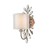 Asbury 1-Light Vanity Light in Aged Silver with White Fabric Shade Inside Silver Organza Shade - Elk Lighting 16276/1