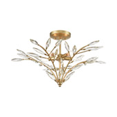 Flora Grace 5-Light Semi Flush in Champagne Gold with Clear Crystal - Elk Lighting 18293/5