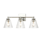 East Point 3-Light Vanity Light in Polished Chrome with Clear Glass - Elk Lighting 18344/3