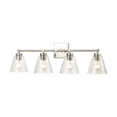 East Point 4-Light Vanity Light in Polished Chrome with Clear Glass - Elk Lighting 18345/4