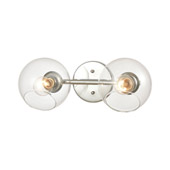 Claro 2-Light Vanity Light in Polished Chrome with Clear Glass - Elk Lighting 18374/2