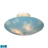 Kidshine 3 Light Led Semi Flush With Cloud-Themed Glass - Elk Lighting 202-CL-LED