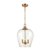 Darlene 3-Light Pendant in Satin Brass with Seedy Glass - Elk Lighting 30075/3