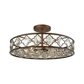 Armand 8-Light Semi Flush in Weathered Bronze with Champagne-plated Crystals - Elk Lighting 31093/8