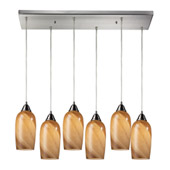Contemporary Sandstone 6 Light Multi Pendant Ceiling Fixture - Elk Lighting 31137/6RC
