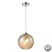 Watersphere 1 Light Pendant In Polished Chrome And Champagne Glass - Elk Lighting 31380/1CMP-LA