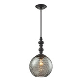 Watersphere 1 Light Pendant In Oil Rubbed Bronze And Smoke Glass - Elk Lighting 31381/1OB
