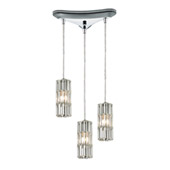 Crystal Cynthia 3 Light Pendant In Polished Chrome And Clear K9 Crystal - Elk Lighting 31487/3