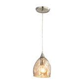 Niche 1 Light Pendant In Satin Nickel And Champagne Plated Glass - Elk Lighting 31595/1