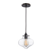 Kelsey 1 Light Pendant In Oil Rubbed Bronze And Clear Glass - Elk Lighting 31954/1