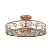 Armand 8-Light Semi Flush in Matte Gold with Clear Crystals - Elk Lighting 32093/8
