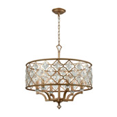 Armand 6-Light Chandelier in Matte Gold with Clear Crystals - Elk Lighting 32097/6