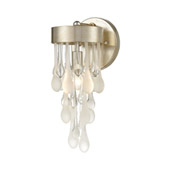 Morning Frost 1-Light Sconce in Silver Leaf with Clear and Frosted Glass Drops - Elk Lighting 32340/1