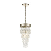 Morning Frost 1-Light Mini Pendant in Silver Leaf with Clear and Frosted Glass Drops - Elk Lighting 32344/1