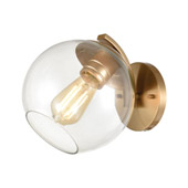 Collective 1-Light Sconce in Satin Brass with Clear Glass - Elk Lighting 32350/1