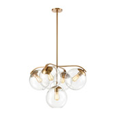 Collective 5-Light Chandelier in Satin Brass with Clear Glass - Elk Lighting 32353/5