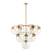 Collective 10-Light Chandelier in Satin Brass with Clear Glass - Elk Lighting 32354/10