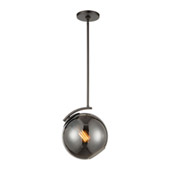 Collective 1-Light Mini Pendant in Black Nickel with Smoke Glass - Elk Lighting 32471/1