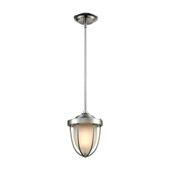 Sturgis 1-Light Mini Pendant in Satin Nickel with Frosted Blown Glass - Elk Lighting 33110/1