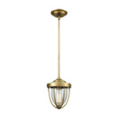 Sturgis 1-Light Mini Pendant in Satin Brass with Clear Blown Glass - Elk Lighting 33120/1