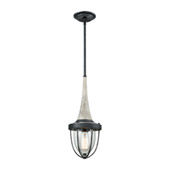 Sturgis 1-Light Mini Pendant in Silvered Graphite with Clear Blown Glass - Elk Lighting 33130/1