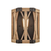 Structure 1-Light Sconce in Oil Rubbed Bronze and Natural Wood - Elk Lighting 33320/1