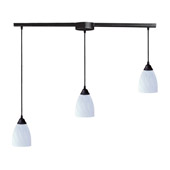 Contemporary Classico Linear Multi Pendant Ceiling Fixture - Elk Lighting 406-3L-WH