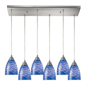 Contemporary Arco Baleno 6 Light Multi Pendant Ceiling Fixture - Elk Lighting 416-6RC-S