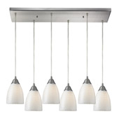 Contemporary Arco Baleno 6 Light Multi Pendant Ceiling Fixture - Elk Lighting 416-6RC-WS