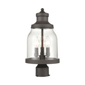 Renford 3-Light Outdoor Post Mount in Architectural Bronze with Seedy Glass - Elk Lighting 45424/3