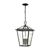 Main Street 4-Light Outdoor Pendant in Black with Clear Glass Enclosure - Elk Lighting 45474/4